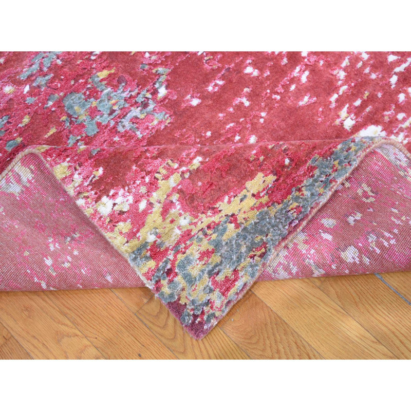 15'3"x16'6" Red Modern Zoroastrian Knot Wool Hand Knotted Oversized Rug 980385C71AFB4D25A8131E8A4A6B7F53