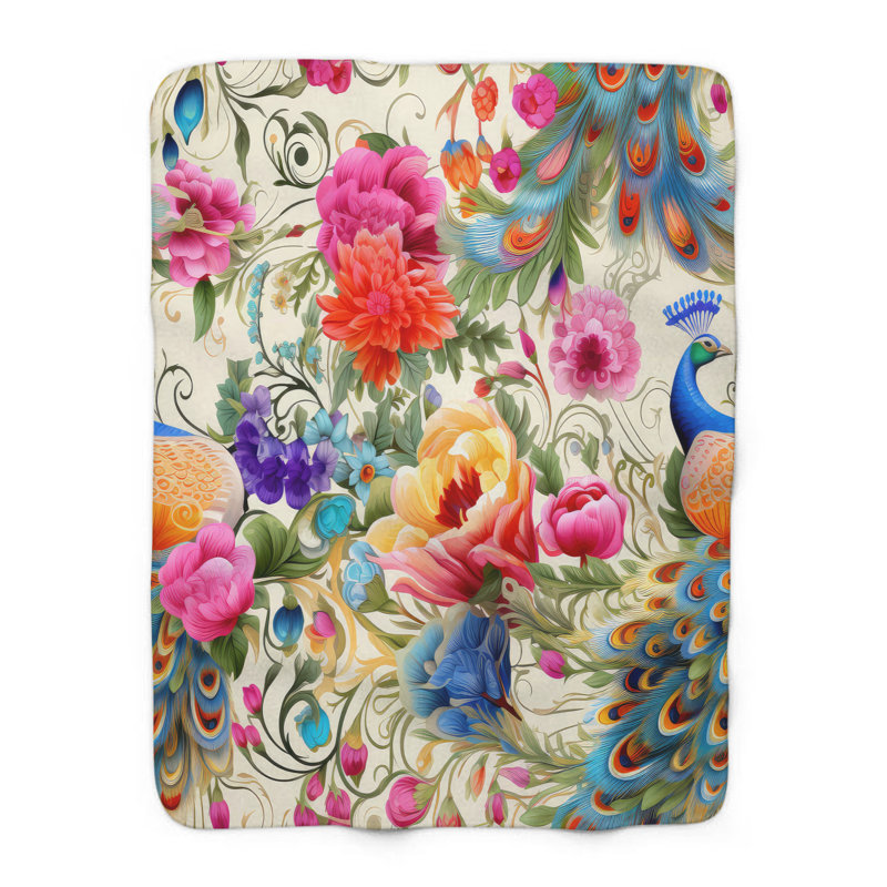 Couverture Bloomed Peacock Ensemble, Lit simple