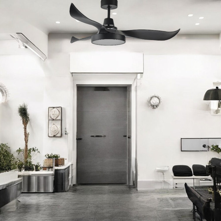 52" Blade Modern Flush Mount Ceiling Fan With LED Lights And Remote Control