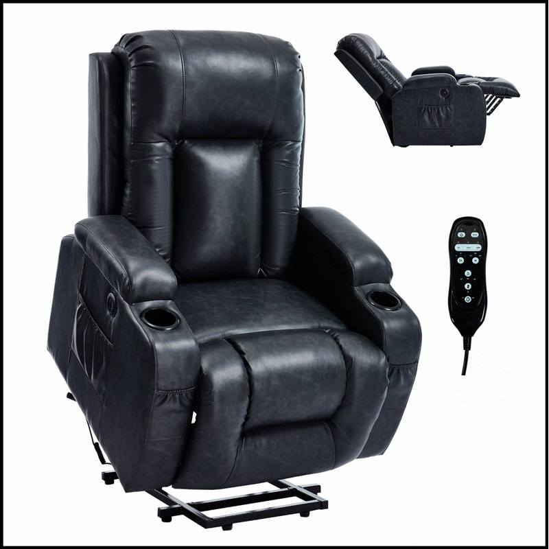 Fauteuil inclinable en polyuréthane inclinable Power Lift, Gris