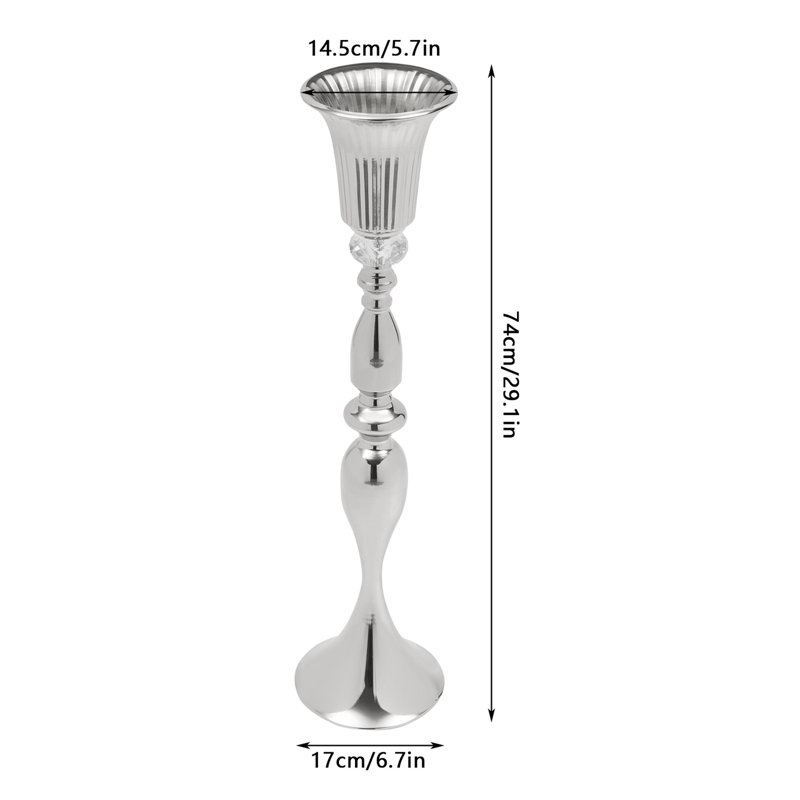 Magers Metal Table Vase, Silver