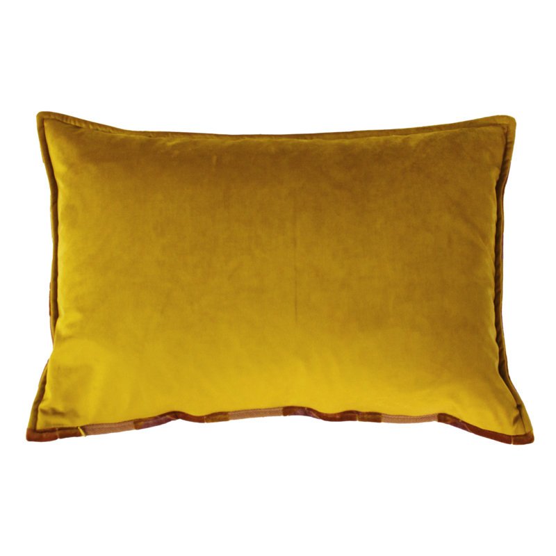 Geometric Rectangular Cushion, Ochre/Blush