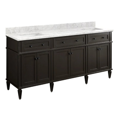Ensemble de meuble-lavabo double 72 "avec lavabos encastrés rectangulaires Elmdale