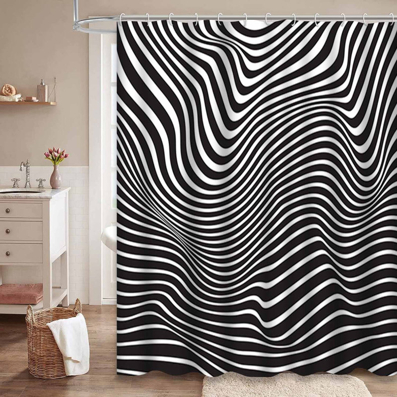 Rideau de douche avec 12 crochets, L 72 po x l 84 po