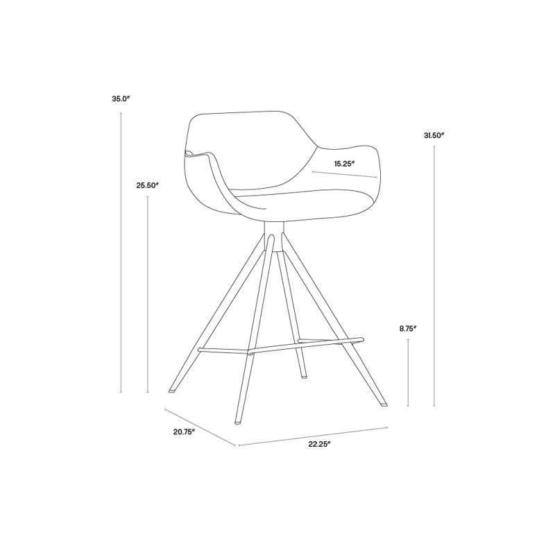 Owen Bar & Counter Swivel Stool, Gray, Counter Stool (26" Seat Height)