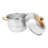3 Tier Steamer Composite Steel Dumpling Steamer Multi Pot with Handles