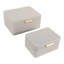 Boîtes de rangement modernes en tissu avec couvercle pour la décoration intérieure - Boîte de rangement élégante aux coins arrondis pour table - Lot de 2, 23 cm et 18 cm-913353120