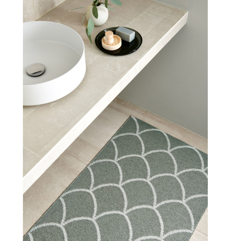 Kotte Storm/Gray Area Rug, Green/White, Runner 2'3" x 5"