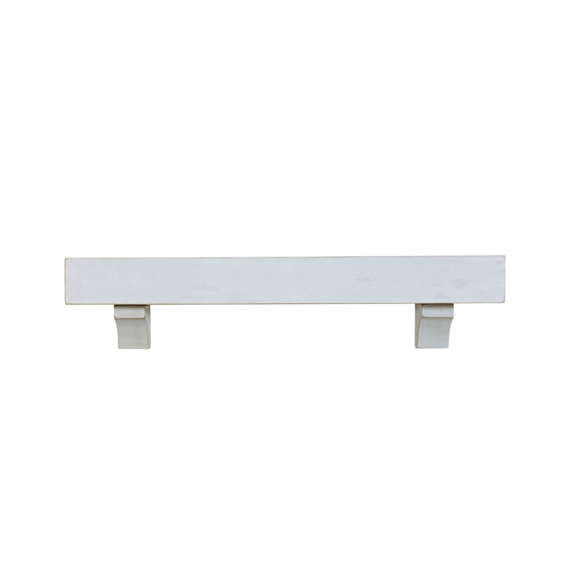 Dulcia Wood Mantel, Distressed White, 6.5" H x 72" W x 8" D