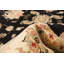 Tapis décoratif en laine noué à la main de conception unique 6 pi 8 po x 9 pi 11 po « New Age » en noir/beige/Ivoire