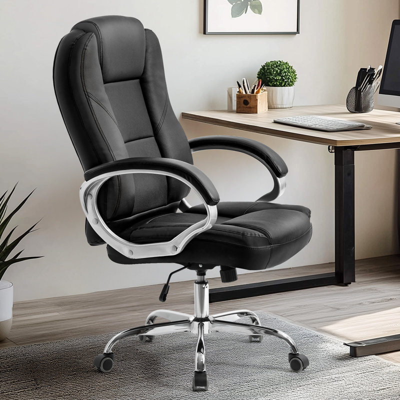 Nickoli Heavy Duty Design High Back Ergonomic Executive Office Chair, Jet Black