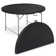Round Foldable Plastic Table Collapsible Circular Steel Frame with Carry Handle