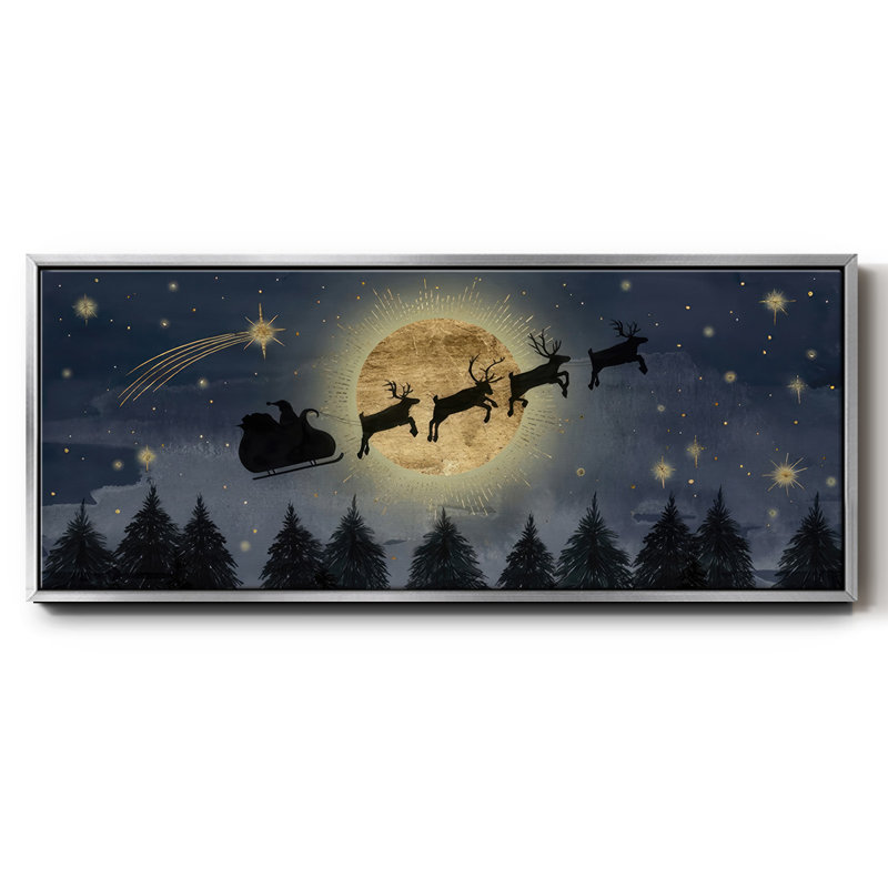 Santas Ride- Framed Canvas, 12" H x 30" W