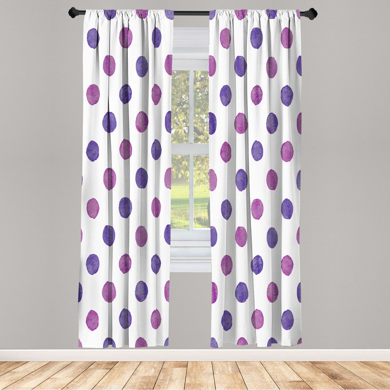 Microfiber Floral Semi-Sheer Rod Pocket Curtain Panels, 28" W x 95" L, Blue/Purple/White