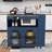 Rolling Kitchen Island with Extended Table, Kitchen Island with LED Light, Power Outlets and Storage-1316368942