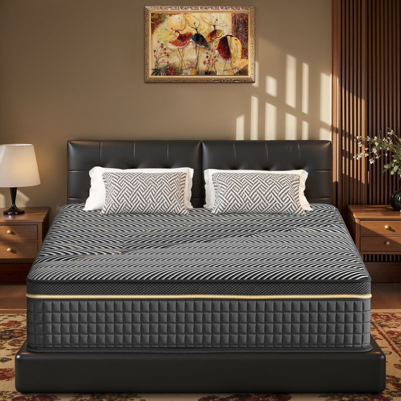 12 Inch Hybrid Mattress With Gel Infused Memory Foam For Cool Sleep Pressure Relief And Back Pain Support, Queen
