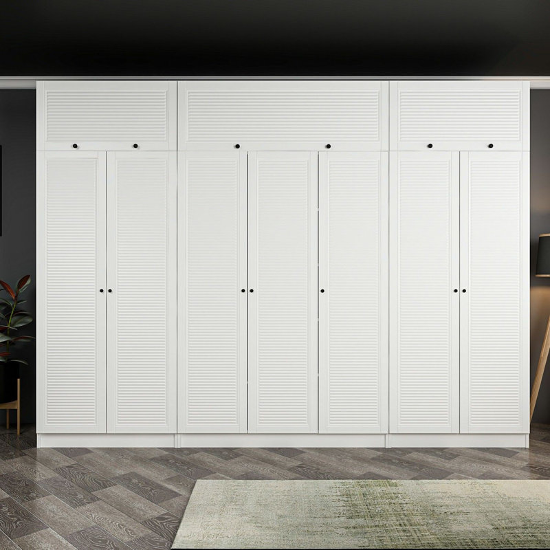 Elina Manufactured Wood Wardrobe, 235cm H x 315cm W x 52cm D