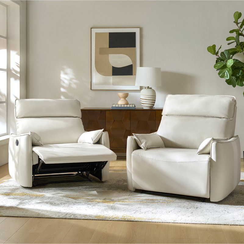 Fauteuil inclinable manuel Alanson, Ivoire ivoire