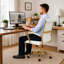 Fauteuil de bureau en cuir Humairaa-1103856412