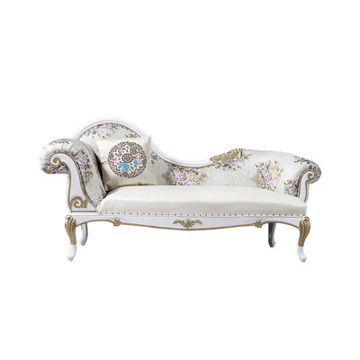 European Style Chair Faux Leather Chaise Lounge