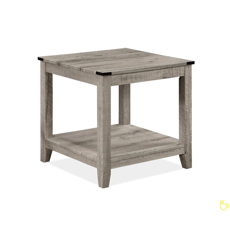 3-Piece Cocktail Set Wooden Table Top Rectangular Coffee Table And Two Matching Square End Tables Living Room Wooden Furniture Retro