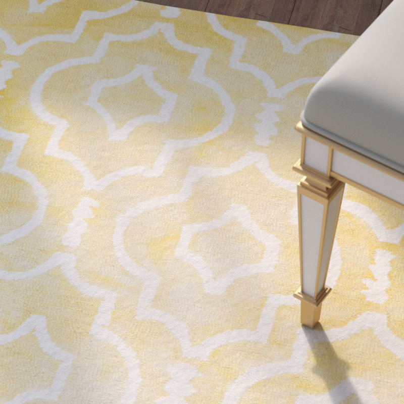 Dip Dye Hand Tufted Wool Geometric Rug, Rectangle 2' x 3'