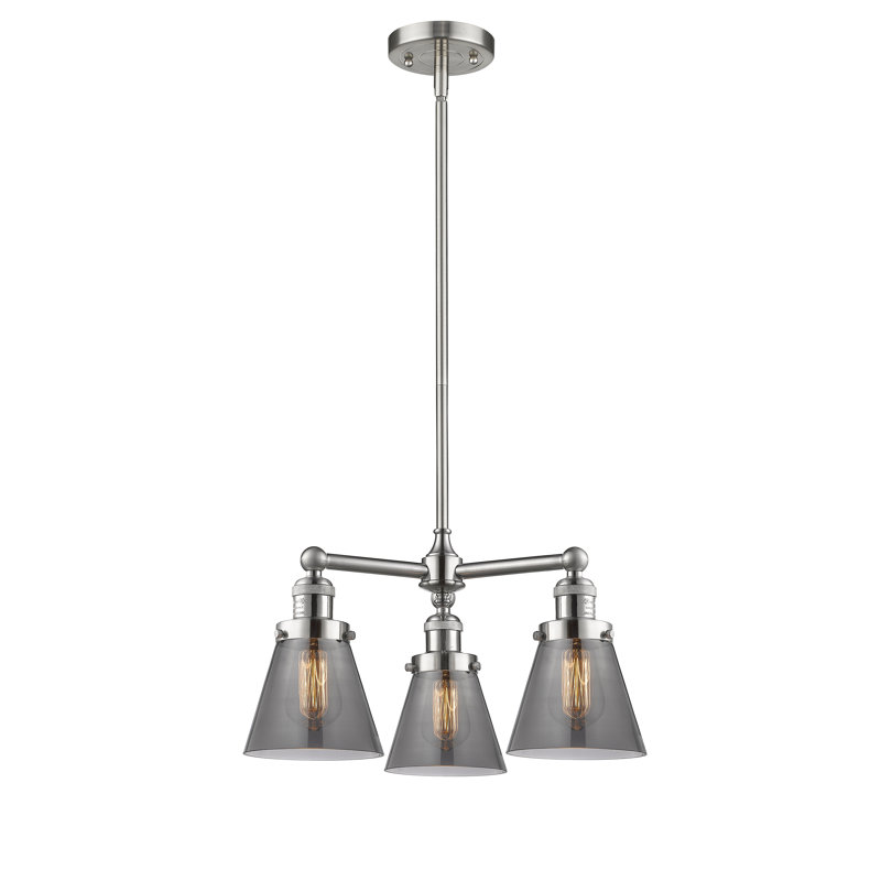 Lustre classique/traditionnel à 3 lumières Ellison, H 19 po x l 11 po x P 11 po, Nickel satiné brossé