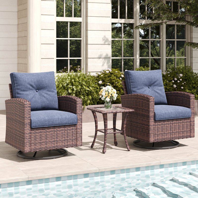 Metal Outdoor Chair, Navy