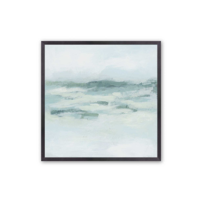 Doux océan turquoise, impression, H 17,75 po x l 17,75 po, Encadrement ouvert, zinc vieilli