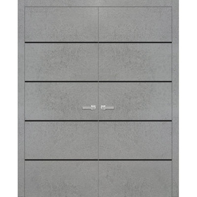 Solid Manufactured Wood Panelled Wood Finish French Doors