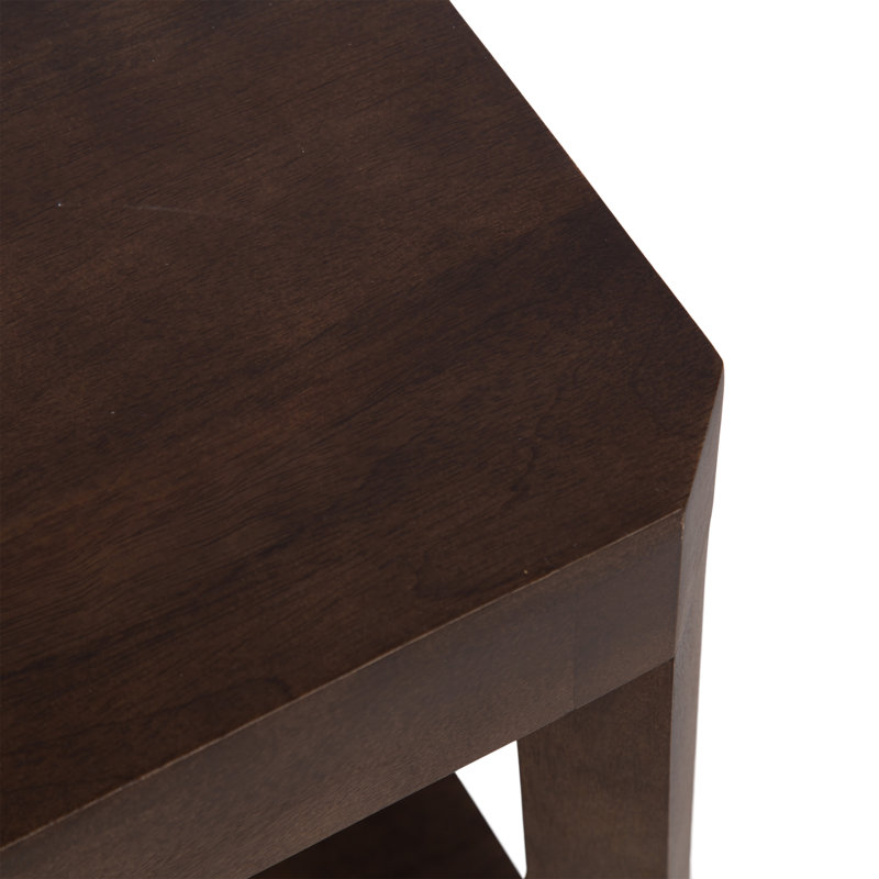 Ardentown Solid Wood Side Table with Storage, Dark Brown