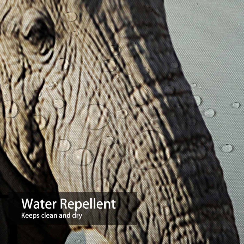 Rideau de douche 12 éléphants d'Afrique, L 72 po x l 84 po