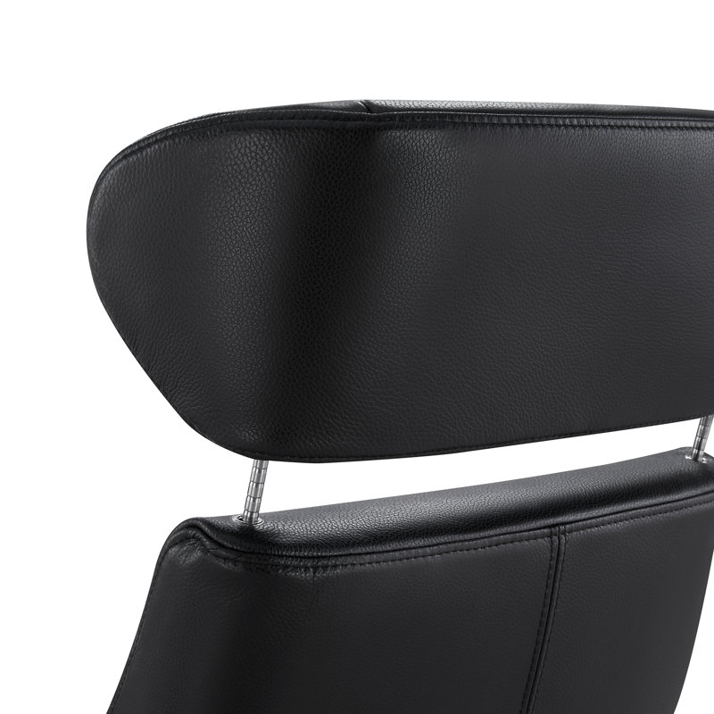 Fauteuil inclinable avec repose-pieds pivotant en cuir véritable 31 po Dillon, New York minuit