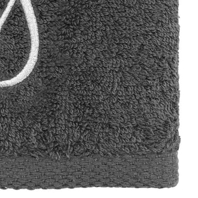 Winston Porter Granite/Silver Script Monogram Fingertip Towel Letter S
