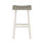 Ensemble de 2 tabourets de bar au design transitionnel, meubles en bois d'hévéa massif blanc et café
