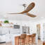 Ventilateur de plafond d'intérieur moderne de 60 pouces avec télécommande à 6 vitesses et 3 pales en bois massif pour le salon-132276764-132276767