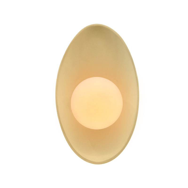 Azem Ceramic Wall Sconce, Muted Yellow