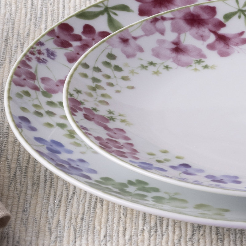 Assiettes à salade Noritake Bloomington Road, 8 1/4 po, Bleu / vert / rose / mauve