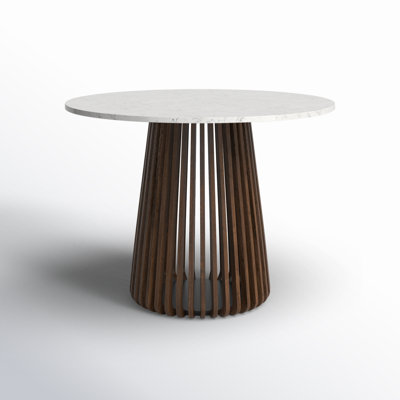 Kendall Solid Wood & Marble Round Dining Table