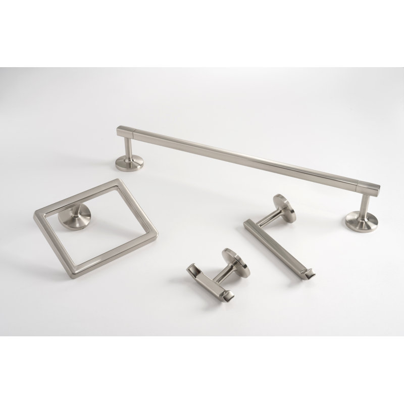 Porte-serviettes de la collection Woodward - nickel satiné 20-3 / 16 po x 2-3 / 16 po - Accessoire de salle de bain contemporain