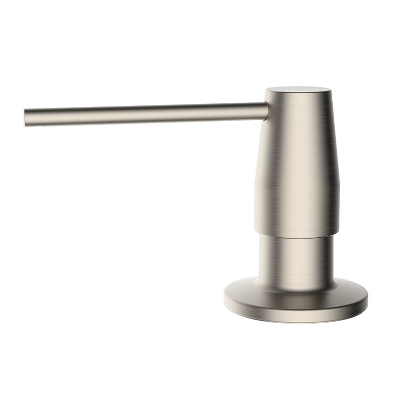 Robinet de cuisine Ruvati Distributeur de savon en métal en nickel brossé avec pompe à lotion pour le comptoir et bouteille rechargeable 
