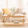 39.4" Glass Top Coffee Table with ABS Rattan Storage Shelf