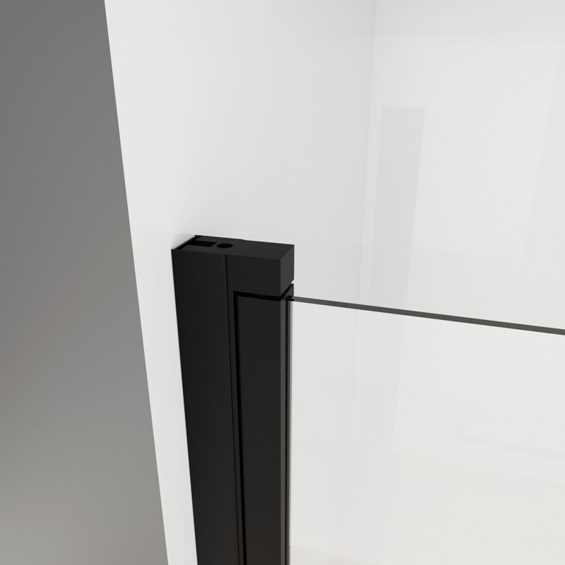Porte de douche à pivot demi-cadre 28 po x 29,2 po x 72 po, verre trempé 1/4 po, largeur réglable 1,2 po, installation réversible