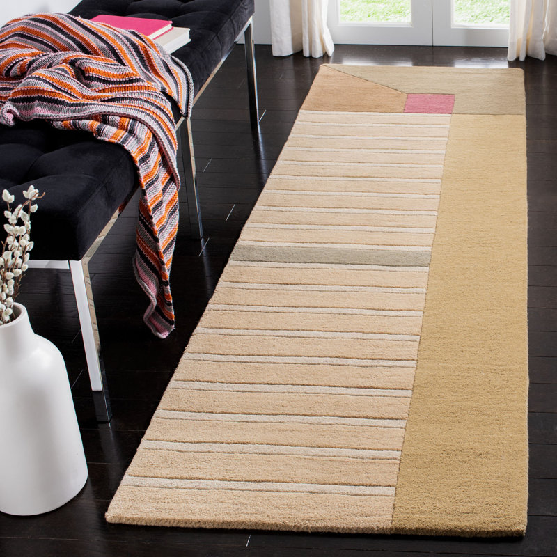 Tapis en laine touffeté à la main Charbonneau Drive, Tapis de couloir 2 pi 6 po x 10 pi