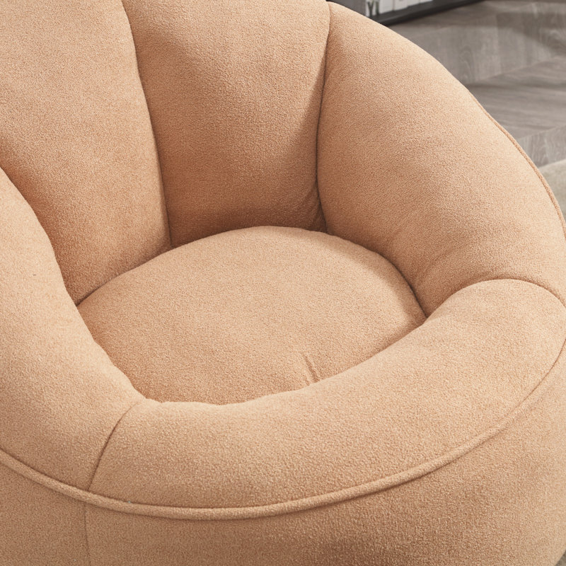 Fauteuil à billes avec repose-pieds, Tanné
