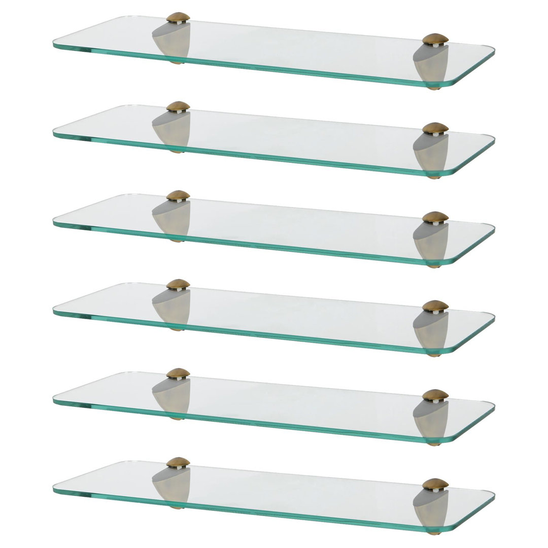 Harbour Housewares Floating Glass Bathroom Shelf - 40cm - Clear - Image 2
