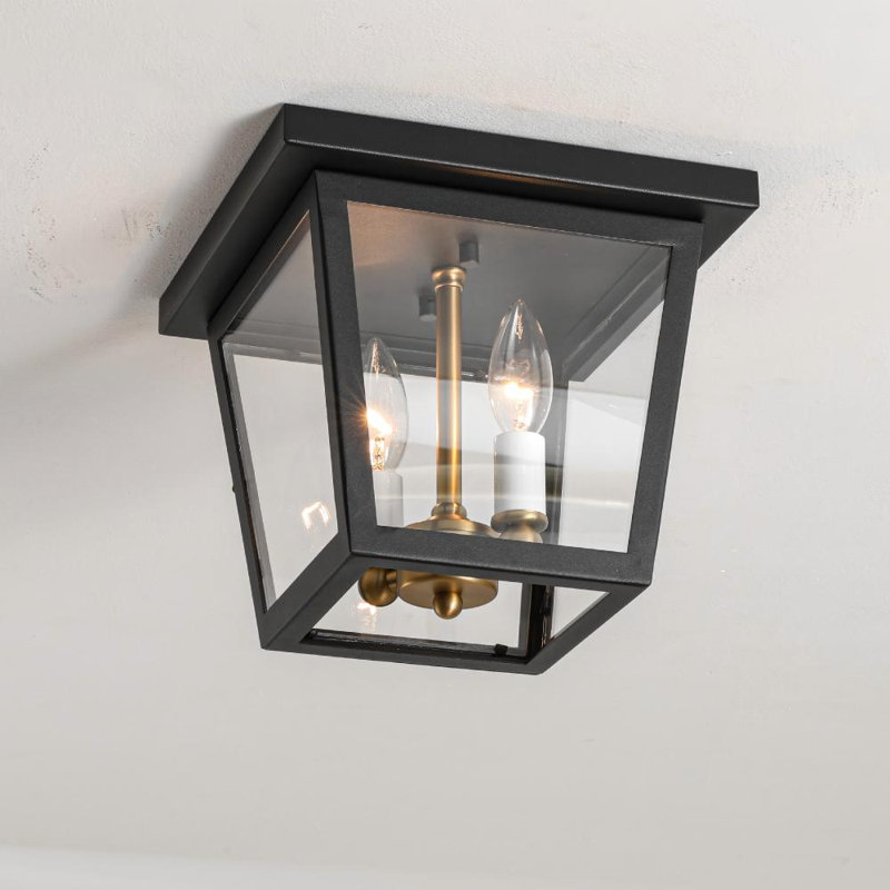 Plafonnier semi-encastré d'extérieur 2 lumières 2 lumières