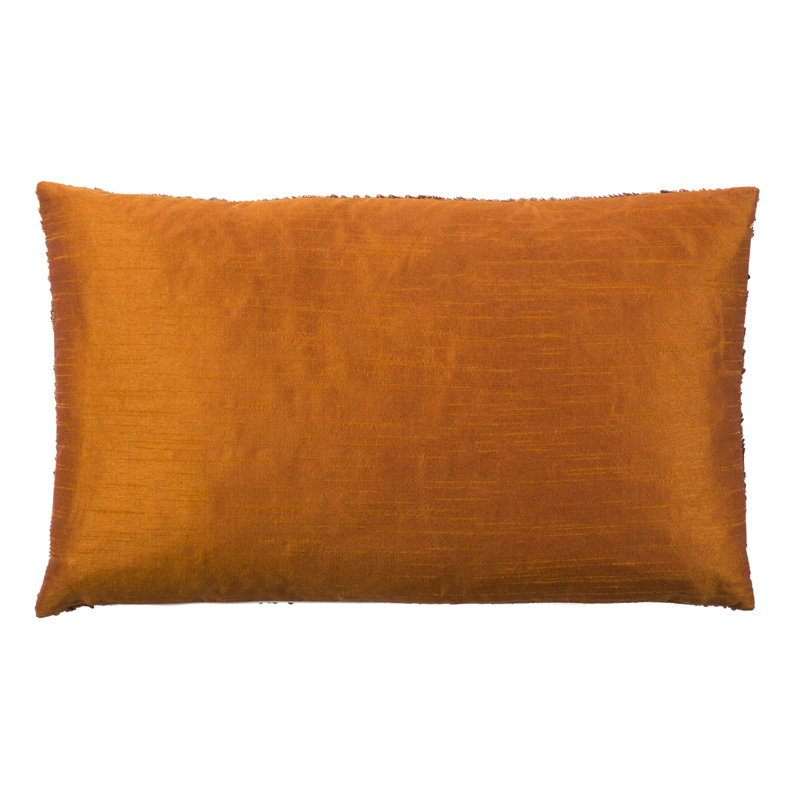 Burnt Orange Geometric Sequin Accent Pillow with Polyfill
