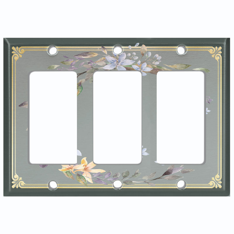 Patterned 3 - Gang Toggle Light Switch Standard Wall Plate