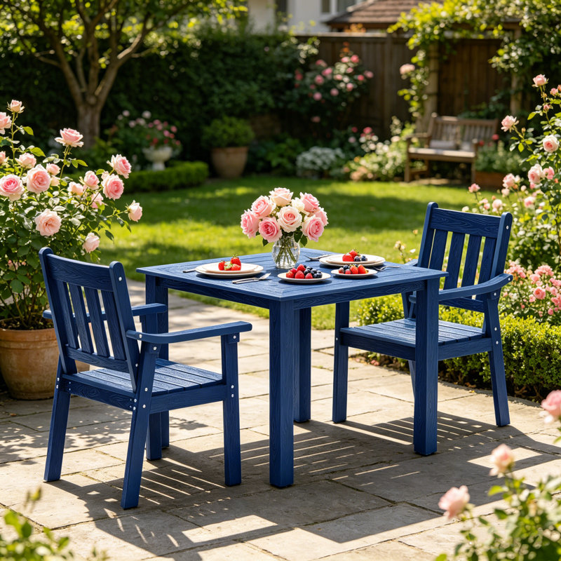 All-Weather Outdoor Waterproof Dining Sets - Rust-Resistant Modern Outdoor Dining Sets For Backyard Garden Deck Poolside 1-Table 2-Chairs